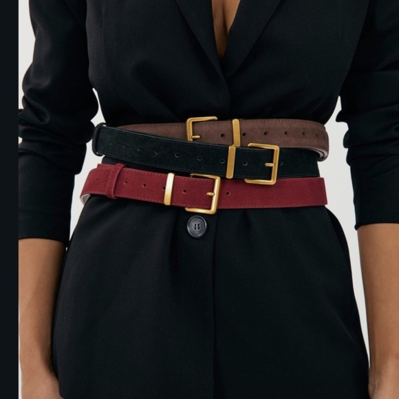 Vintage Diesel Red Suede Belt with Brass Buckle Size 80 . 39 Inch - Picture 10 of 15